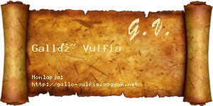 Galló Vulfia névjegykártya